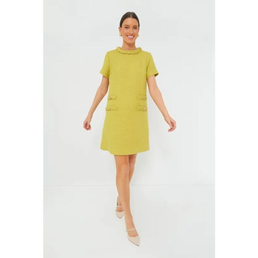 TUCKERNUCK Chartreuse Tweed Jackie Dress Size XXS NWT Retail $268 Tuckernuck - Picture 5 of 6